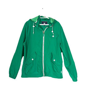 Penfield Green Hooded Windbreaker Jacket Full Zip Water Resistant Nylon